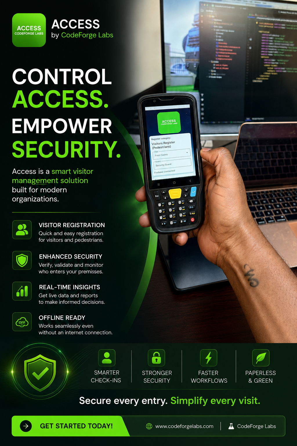 Access visitor management application poster