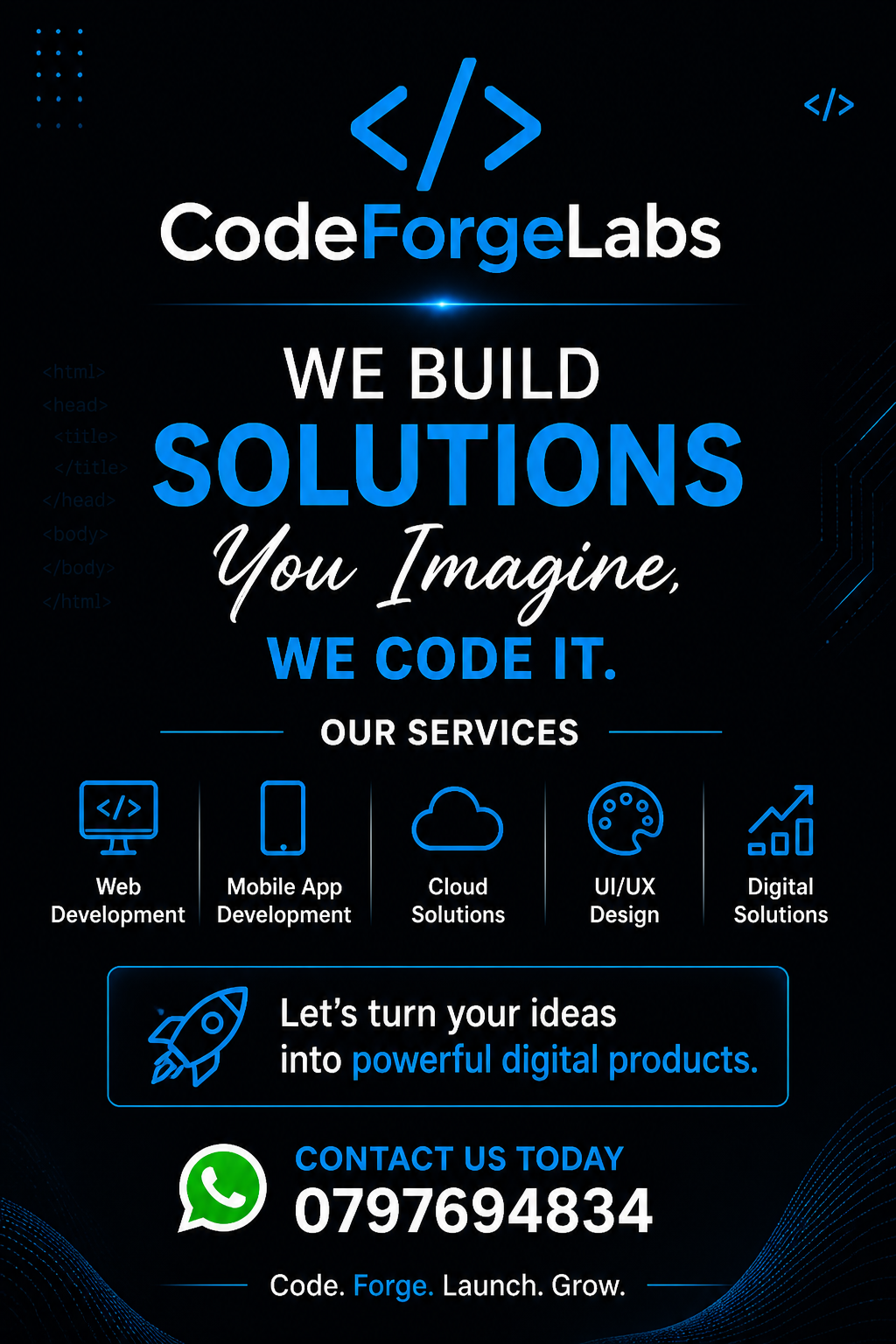 CodeForge Labs solutions poster